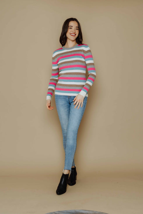 Len-Slim Rib Crew Pullover